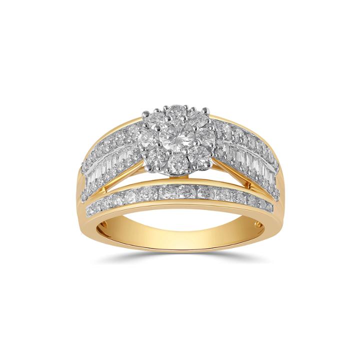 Womens 1 1/2 Ct. T.w. Genuine Princess White Diamond 10k Gold Engagement Ring