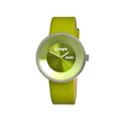 Crayo Unisex Button Green Leather-band Watch With Day & Date Cracr0203