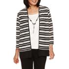 Alfred Dunner Wrap It Up 3/4 Sleeve Crew Layered Top