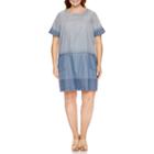 Luxology Short Sleeve Ombre Sheath Dress - Plus