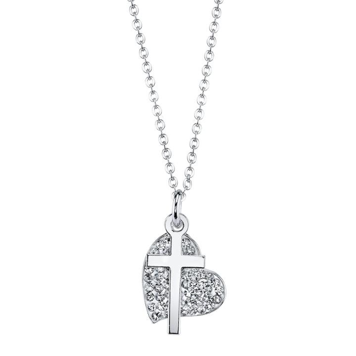 Sparkle Allure Womens White Crystal Pendant Necklace