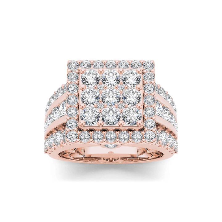 3 Ct. T.w. Diamond 10k Rose Gold Engagement Ring
