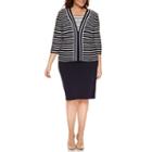 Danny & Nicole 3/4 Sleeve Jacket Dress-plus