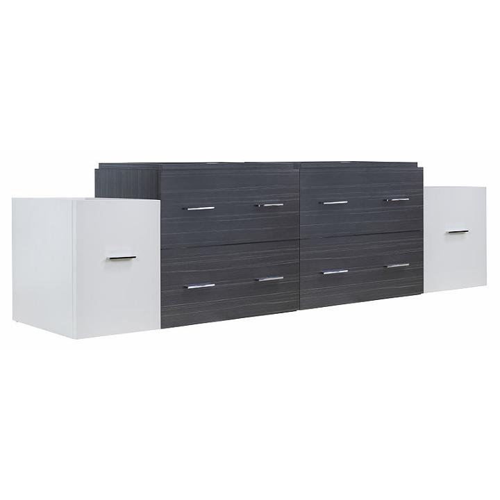 74.5-in. W 17.8-in. D Modern Wall Mount Plywood-melamine Vanity Base Set Only In White-dawn Grey