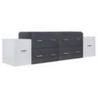74.5-in. W 17.8-in. D Modern Wall Mount Plywood-melamine Vanity Base Set Only In White-dawn Grey