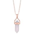 Footnotes Womens Pink Brass Pendant Necklace