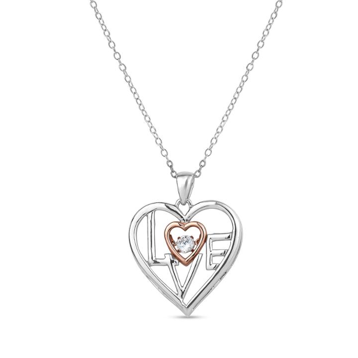 Diamonart Womens 1/4 Ct. T.w. White Cubic Zirconia 18k Gold Over Silver Pendant Necklace