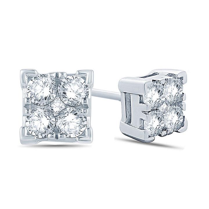 1/2 Ct. T.w. White Diamond 10k Gold 13.9mm Stud Earrings