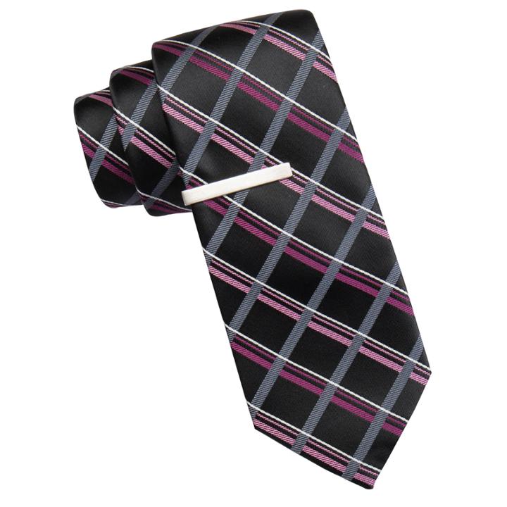 Jf J. Ferrar Atlantic Avenue Grid Tie And Tie Bar Set