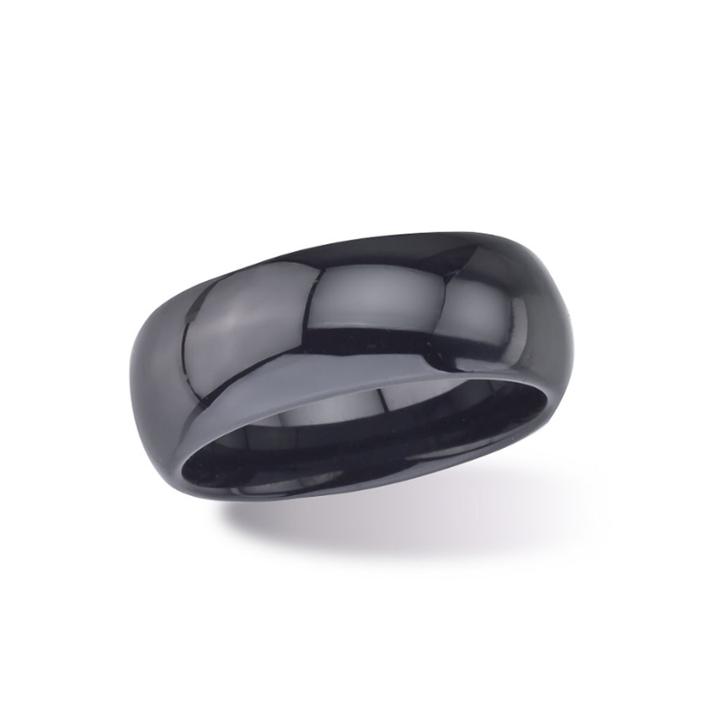 Mens Black Ceramic Wedding Band