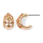 Monet Brown Gold Huggie Hoop Earrings