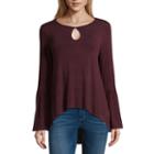 A.n.a Short Sleeve Keyhole Neck Blouse