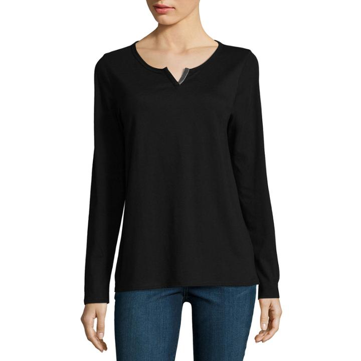 St. John's Bay Active Long Sleeve Tee- Talls
