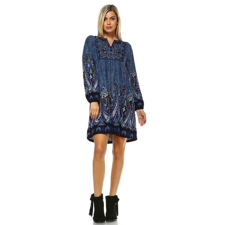 White Mark Apolline Long Sleeve Sweater Dress