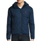 U.s. Polo Assn. Diamond Quilted Hooded Jacket With Sherpa Lining
