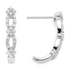 Diamond Blossom 3/8 Ct. T.w. Diamond Sterling Silver Hoop Earrings