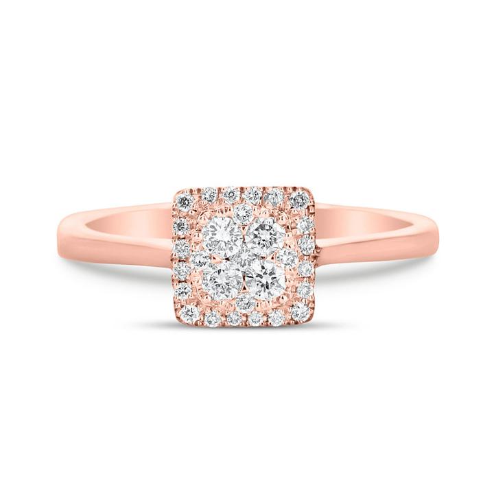 Womens 1/4 Ct. T.w. Round White Diamond 14k Gold Cluster Ring