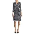 Liz Claiborne 3/4-sleeve Chevron Wrap Dress