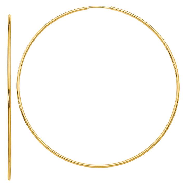14k Gold 61.7mm Round Hoop Earrings