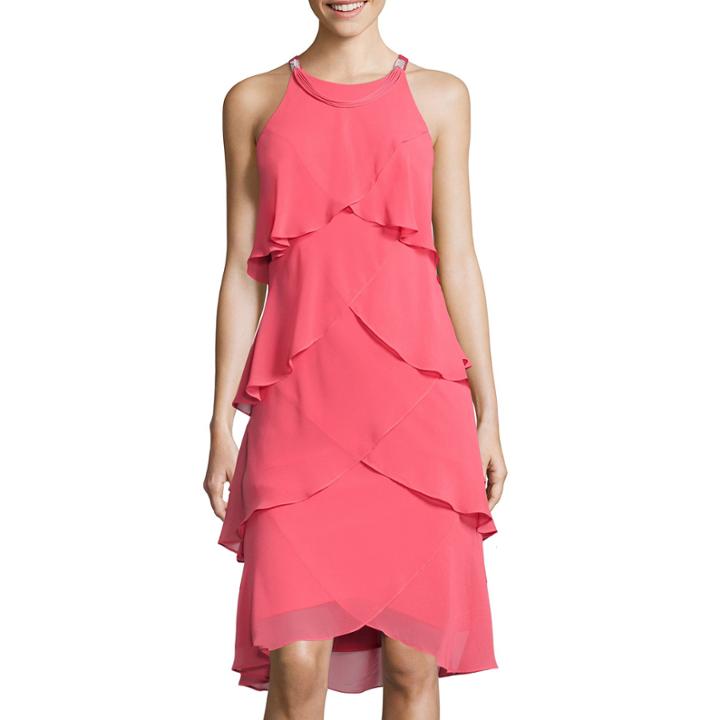 Sl Fashions Sleeveless Tier Chiffon Dress