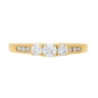 Love Lives Forever Womens 1/5 Ct. T.w. Multi-shape White Diamond 14k Gold 3-stone Ring