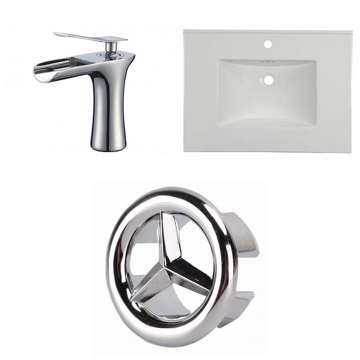 30.75-in. W 1 Hole Ceramic Top Set In White Color- Cupc Faucet Incl.