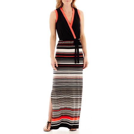 Liz Claiborne Sleeveless Tie-waist Maxi Dress