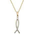 Infinite Gold&trade; 14k Gold Two-tone Ichthys Pendant Necklace