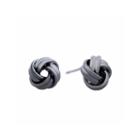 Liz Claiborne Hypoallergenic Hematite Knot Button Earrings