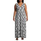 St. John's Bay Sleeveless Printed Maxi Dress - Plus