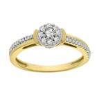 Womens 1/4 Ct. T.w. Genuine Diamond White 10k Gold Flower Cluster Ring
