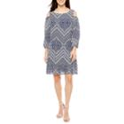 Luxology Cold Shoulder Sleeve A-line Dress
