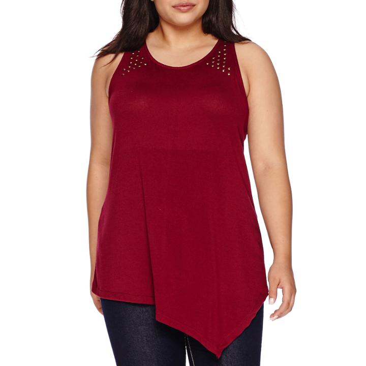Belle + Sky™ Asymmetrical Stud Tank Top - Plus