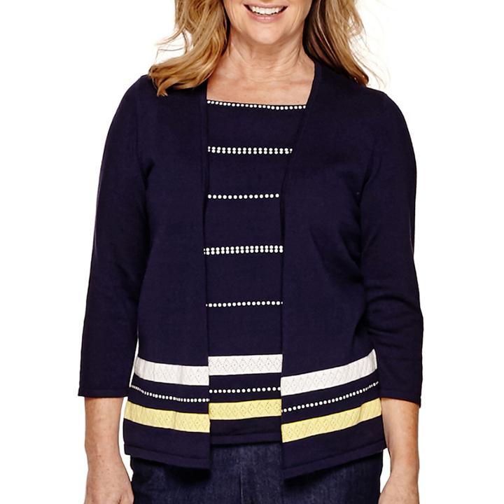 Alfred Dunner Sausalito 3/4-sleeve Layered Sweater