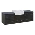 73.5-in. W Wall Mount Dawn Grey Vanity Set For 3h8-in. Drilling Black Galaxy Top