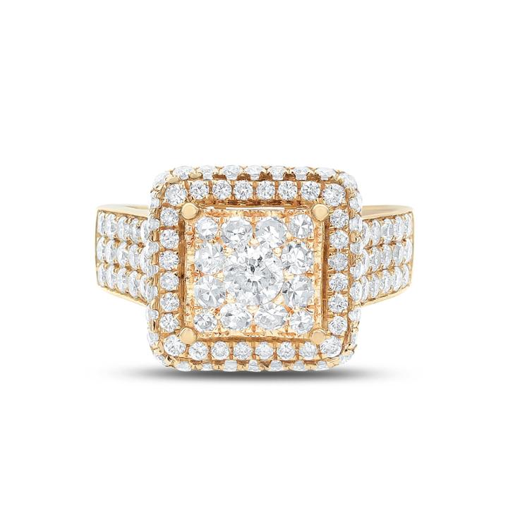 Limited Quantites Womens 2 Ct. T.w. White Diamond 14k Gold Cocktail Ring