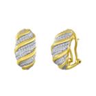 1/2 Ct. T.w. Diamond Swirl 14k Yellow Gold Over Sterling Silver Earrings