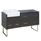 60.75-in. W Floor Mount Dawn Grey Vanity Set For 3h8-in. Drilling Black Galaxy Top