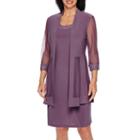 R & M Richards Sheer Inset Glitter Print Jacket Dress