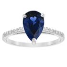 Womens 1/10 Ct. T.w. Lab Created Blue Sapphire 14k Gold Cocktail Ring