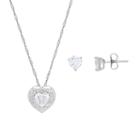 Diamonart Womens 2-pc. Cubic Zirconia Sterling Silver Jewelry Set