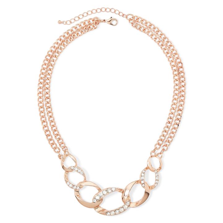 Worthington Crystal Rose-tone Pav Necklace