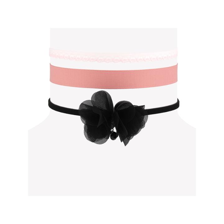 Decree Womens Black Choker Necklace