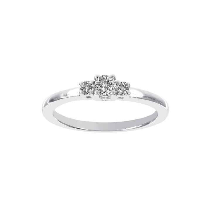 Lumastar 1/4 Ct. T.w. Diamond 14k White Gold 3-stone Ring