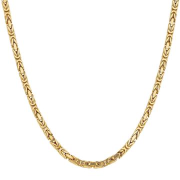 14k Gold Solid Byzantine 30 Inch Chain Necklace