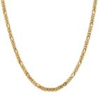 14k Gold Solid Byzantine 30 Inch Chain Necklace
