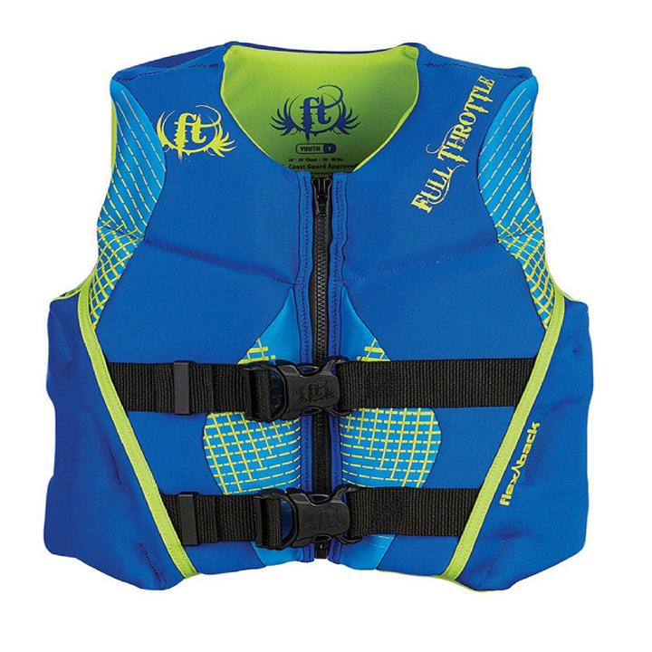 Full Throttle Youth Hinged Rapid-dry Flex-back Vest Blue