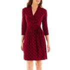 Liz Claiborne 3/4-sleeve Faux-wrap Dress