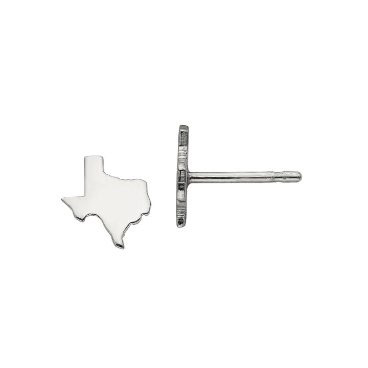 Personalized Sterling Silver Texas Stud Earrings
