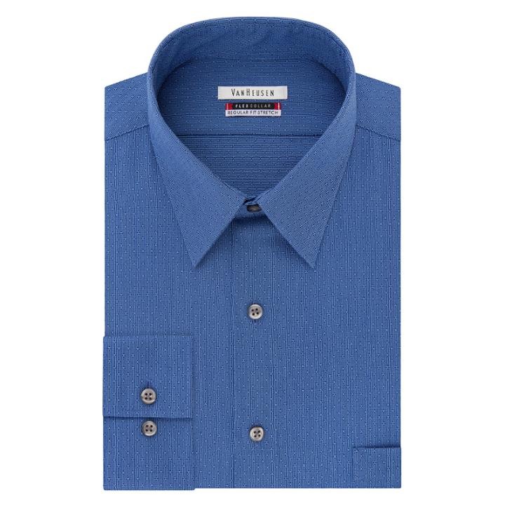 Van Heusen Van Heusen B & T Flex Collar Long Sleeve Woven Pattern Dress Shirt